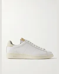 Visvim Sneakers in pelle liscia ed effetto struzzo Corda-Folk Bianco