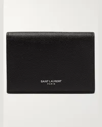 Saint Laurent Portafoglio in pelle martellata Nero