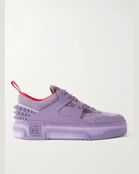 Christian Louboutin Sneakers in pelle, camoscio e mesh con borchie a punta Astroloubi Viola