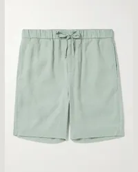 Frescobol Carioca Shorts a gamba dritta in misto lino e cotone con coulisse Felipe Verde