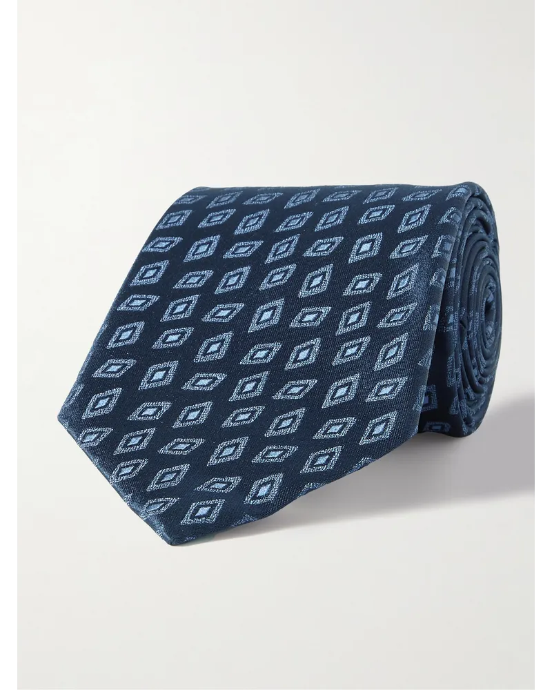 Charvet Cravatta in seta jacquard, 8,5 cm Blu