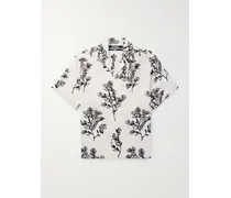 Camicia in garza di lino floreale con colletto aperto Jean