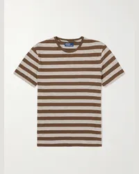 Ralph Lauren T-shirt in misto cotone a righe Marrone