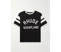 T-shirt in jersey di cotone con righe e logo Sugarland