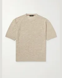 Loro Piana T-shirt in misto lino e seta Tori Neutri