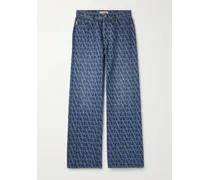 Valentino Garavani Jeans a gamba larga con logo Toile Blu
