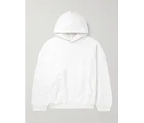 Balenciaga Felpa in jersey di cotone con cappuccio e logo Bianco