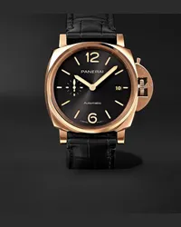 OFFICINE PANERAI Orologio automatico 42 mm in Goldtech™ con cinturino in alligatore Luminor Due, N. rif. PAM01041 Nero