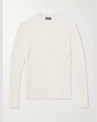 Ralph Lauren Pullover slim-fit in misto seta di gelso e lino a coste Neutri