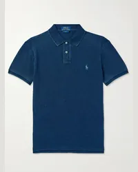 Ralph Lauren Polo in cotone piqué con logo ricamato Blu