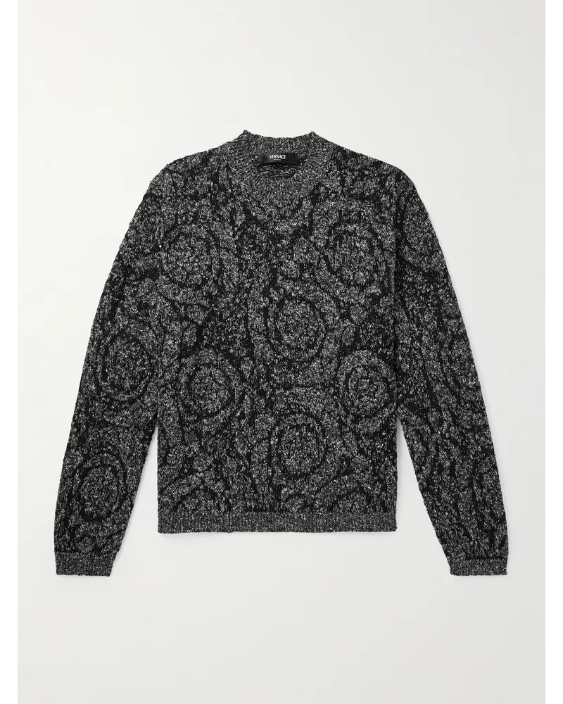 Versace Pullover in misto cotone jacquard Nero