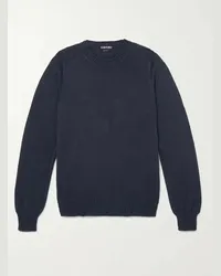 Tom Ford Pullover in misto cotone e seta Blu