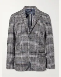 Incotex Blazer in misto lana a quadri Montedoro Grigio