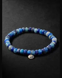 Sydney Evan Bracciale piccolo rodiato con pietre Yin Yang Blu