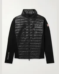 Moncler Piumino slim-fit in ripstop e jersey trapuntato Nero