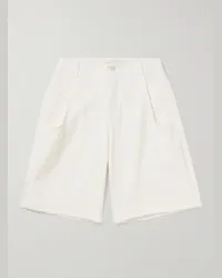 AMOMENTO Shorts a gamba dritta in denim Bianco