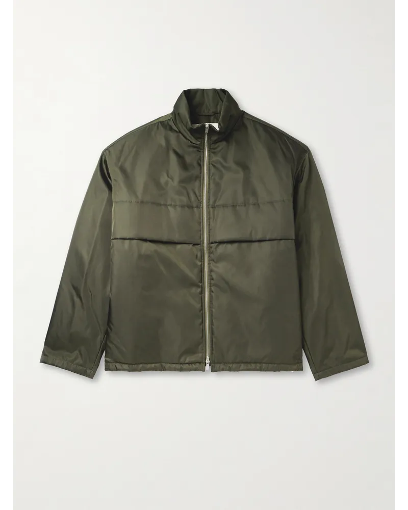 Jil Sander Bomber in twill tecnico imbottito Verde