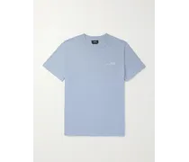 A.P.C. T-shirt in jersey di cotone con logo Blu