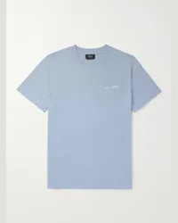 A.P.C. T-shirt in jersey di cotone con logo Blu