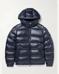 Moncler Piumino trapuntato con cappuccio in tessuto shell Maya Blu