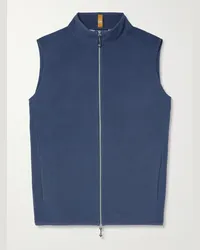 Peter Millar Gilet da golf in pile Thermal Flow Blu