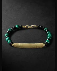 ELHANATI Bracciale in oro con Mezuzah, malachiti e spinelli Oro