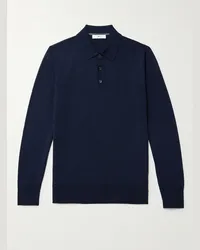 MR P. Polo in lana merino Blu