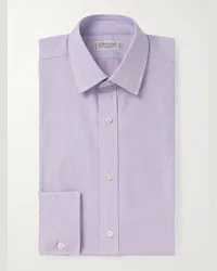 Charvet Camicia in cotone Oxford a righe Viola