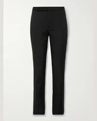 Saint Laurent Slim-Fit Virgin Wool Grain de Poudre Trousers Nero