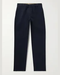 Loro Piana Pantaloni a gamba dritta in gabardine di cotone Merse Blu