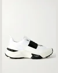 Valentino Garavani Sneakers in mesh e gomma con finiture in pelle True Act Bianco