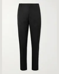 Alexander McQueen Pantaloni da smoking in twill di lana Nero