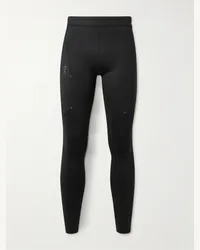 ON Running Leggings da running in jersey riciclato stretch c logo Performance Nero