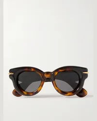 Loewe Occhiali da sole in acetato tartarugato con montatura rotonda Inflated Tartarugato