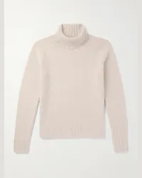 Tom Ford Pullover a collo alto slim-fit in lana spazzolata Neutri