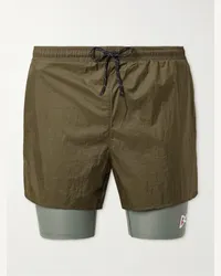 District Vision Shorts a gamba dritta in nylon ripstop a strati con logo e coulisse Verde