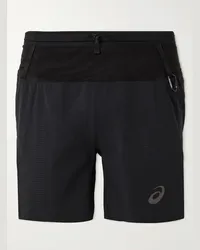 Asics Shorts a gamba dritta in mesh e shell stretch traforati Fujitrail Nero