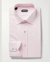 Tom Ford Camicia slim-fit in popeline di cotone Rosa