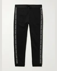 Moncler Slim-Fit Tapered Logo-Appliquéd Cotton-Jersey Sweatpants Nero