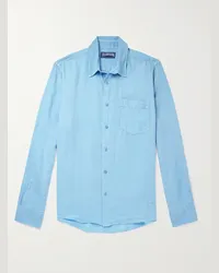 Vilebrequin Camicia in lino Caroubis Blu