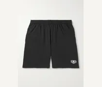 BB Paris Wide-Leg Distressed Organic Cotton-Jersey Shorts