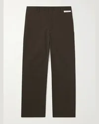 WTAPS Pantaloni a gamba dritta in twill Marrone