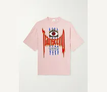 Burberry T-shirt in jersey di cotone con stampa Rosa