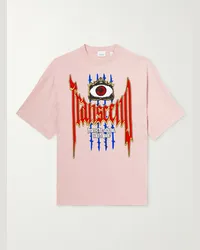 Burberry T-shirt in jersey di cotone con stampa Rosa