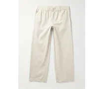 Pantaloni a gamba dritta in tela di cotone
