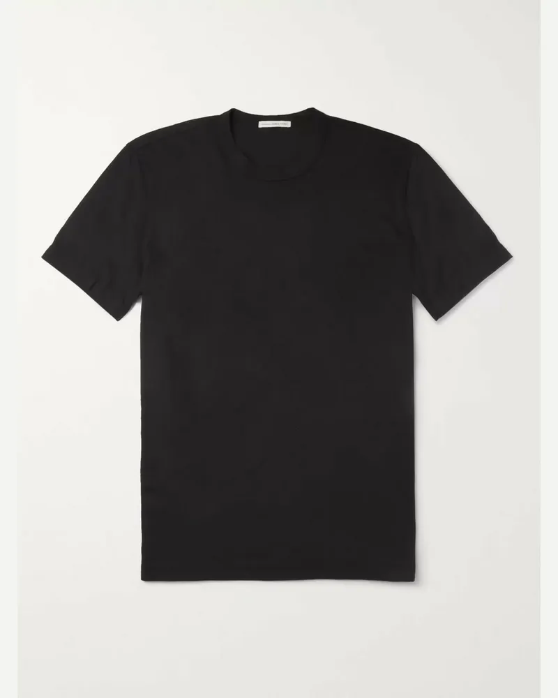 James Perse T-shirt in jersey di cotone pettinato Nero