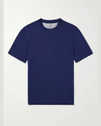 Brunello Cucinelli T-shirt in jersey di cotone Blu