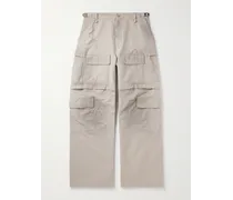 Pantaloni cargo convertibili in cotone ripstop effetto consumato
