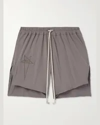 Rick Owens Champion Shorts in jersey di cotone biologico con logo ricamato Dolphin Grigio