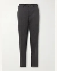 Canali Pantaloni slim-fit in lana principe di Galles Super 160s Grigio